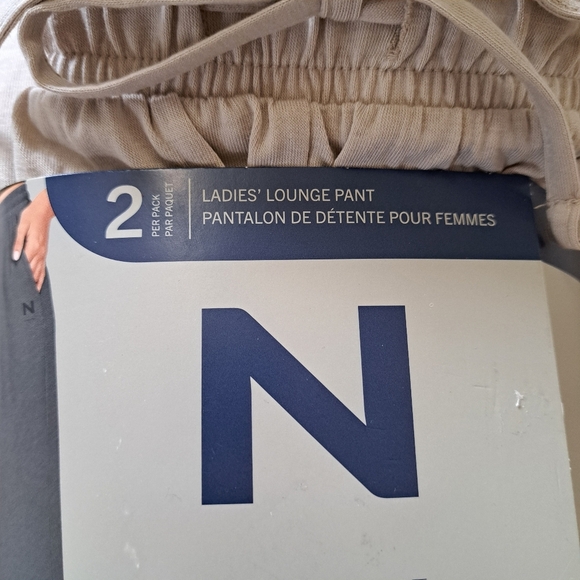 New! Natori Lounge Pants Size Medium Black Beige PJ Pants Casual Neutral Relaxed - Picture 9 of 12